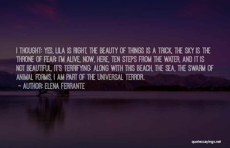 Elena Ferrante Quotes: I Thought: Yes, Lila Is Right, The Beauty Of Things Is A Trick, The Sky Is The Throne Of Fear;