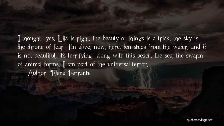 Elena Ferrante Quotes: I Thought: Yes, Lila Is Right, The Beauty Of Things Is A Trick, The Sky Is The Throne Of Fear;