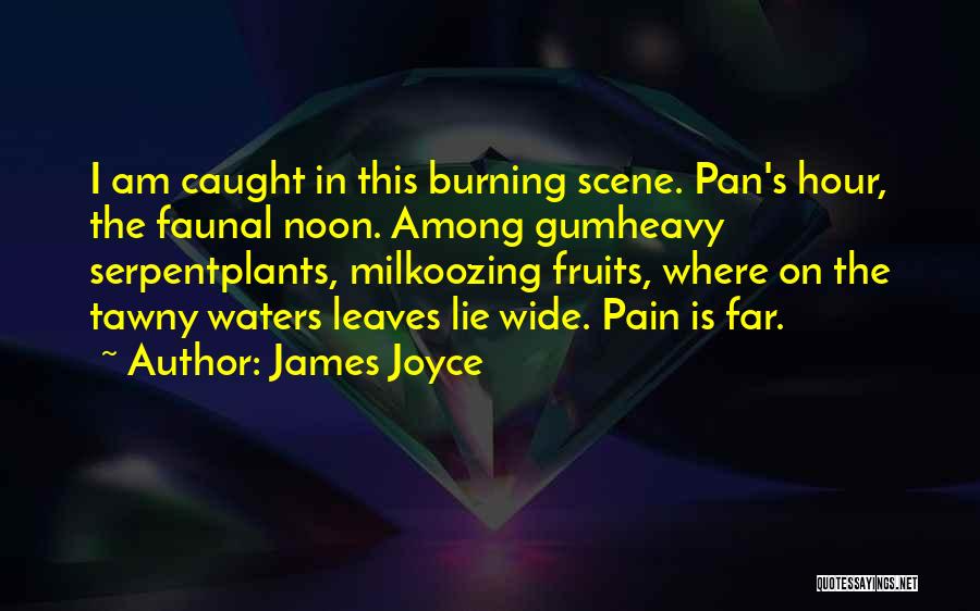 James Joyce Quotes: I Am Caught In This Burning Scene. Pan's Hour, The Faunal Noon. Among Gumheavy Serpentplants, Milkoozing Fruits, Where On The