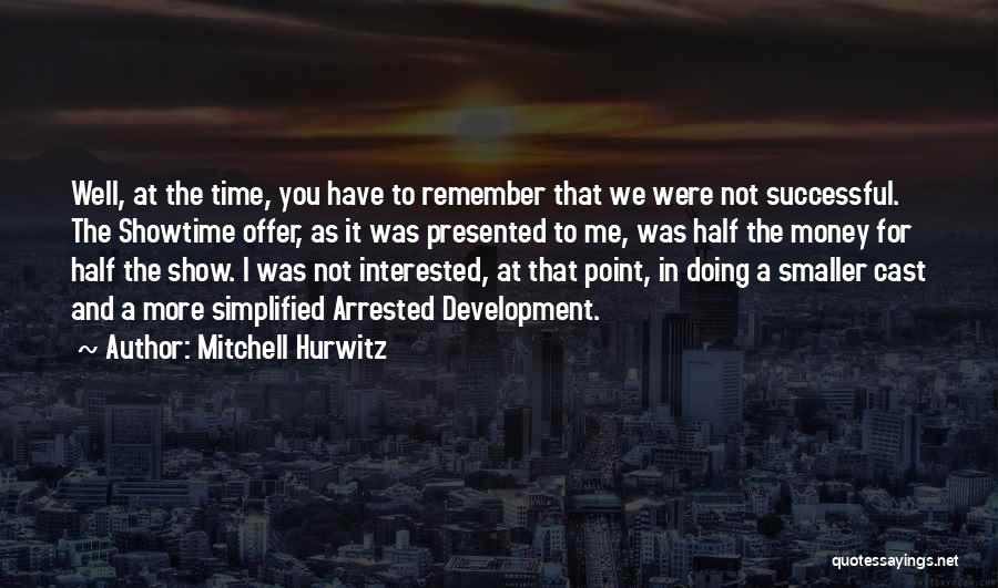 Mitchell Hurwitz Quotes: Well, At The Time, You Have To Remember That We Were Not Successful. The Showtime Offer, As It Was Presented