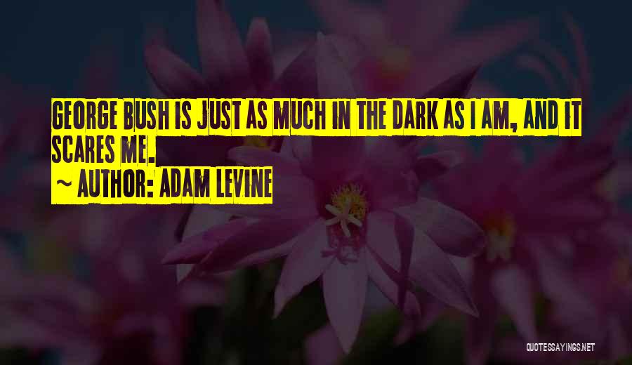 Adam Levine Quotes: George Bush Is Just As Much In The Dark As I Am, And It Scares Me.