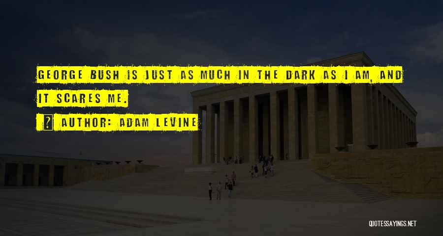 Adam Levine Quotes: George Bush Is Just As Much In The Dark As I Am, And It Scares Me.