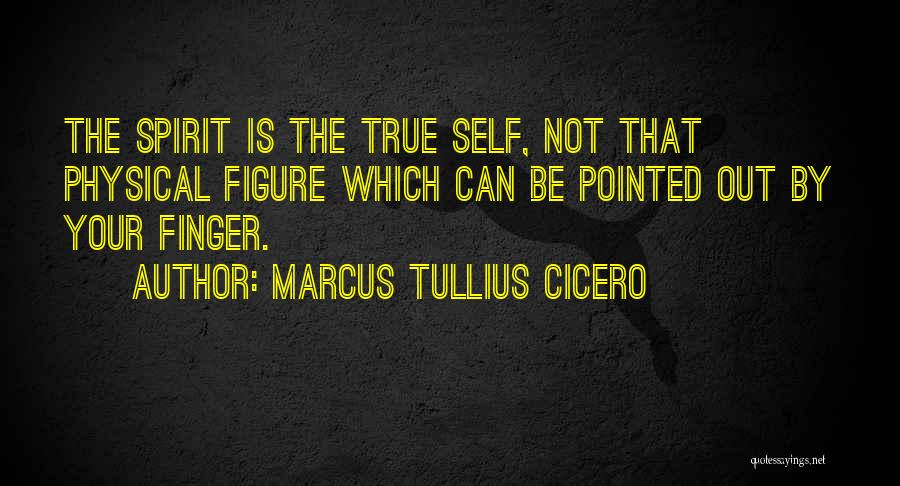 Marcus Tullius Cicero Quotes: The Spirit Is The True Self, Not That Physical Figure Which Can Be Pointed Out By Your Finger.