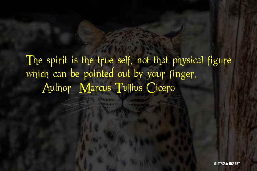 Marcus Tullius Cicero Quotes: The Spirit Is The True Self, Not That Physical Figure Which Can Be Pointed Out By Your Finger.