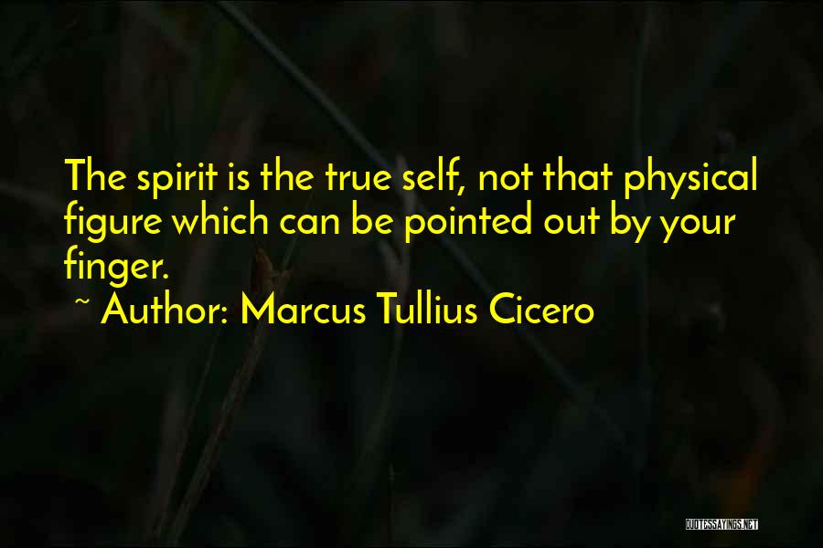 Marcus Tullius Cicero Quotes: The Spirit Is The True Self, Not That Physical Figure Which Can Be Pointed Out By Your Finger.