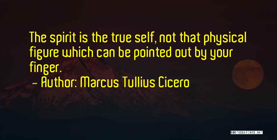 Marcus Tullius Cicero Quotes: The Spirit Is The True Self, Not That Physical Figure Which Can Be Pointed Out By Your Finger.
