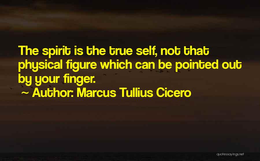 Marcus Tullius Cicero Quotes: The Spirit Is The True Self, Not That Physical Figure Which Can Be Pointed Out By Your Finger.
