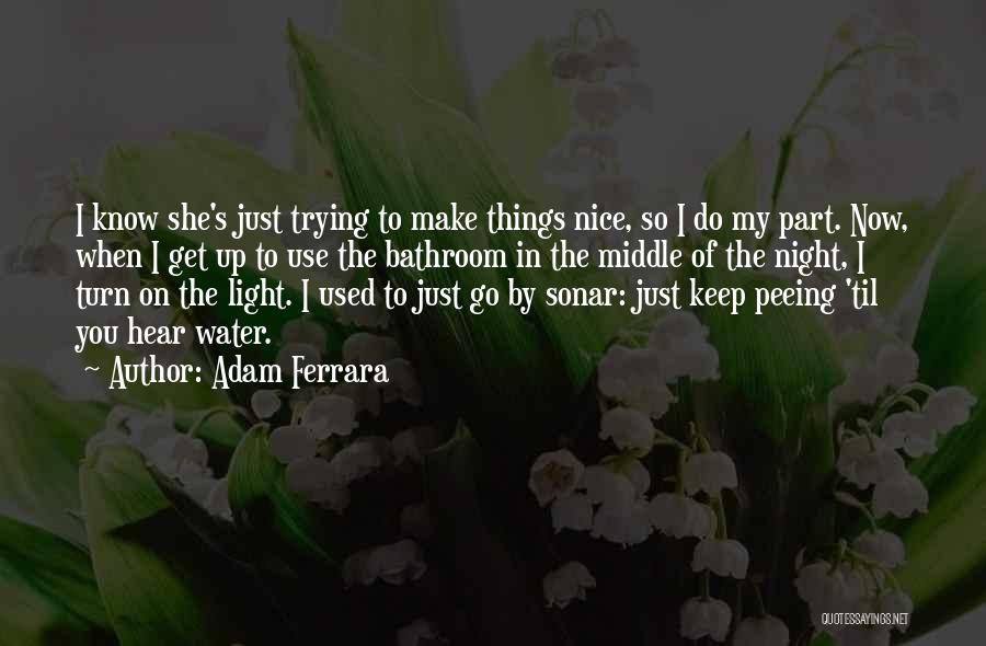 Adam Ferrara Quotes: I Know She's Just Trying To Make Things Nice, So I Do My Part. Now, When I Get Up To
