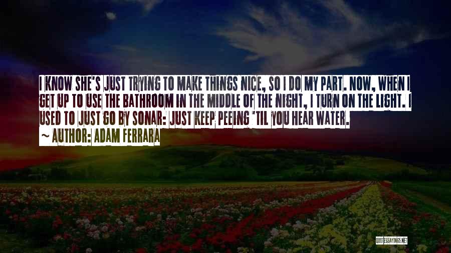 Adam Ferrara Quotes: I Know She's Just Trying To Make Things Nice, So I Do My Part. Now, When I Get Up To