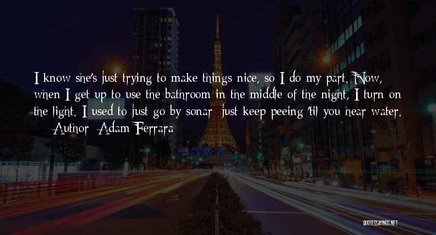 Adam Ferrara Quotes: I Know She's Just Trying To Make Things Nice, So I Do My Part. Now, When I Get Up To