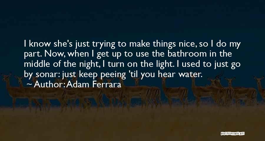 Adam Ferrara Quotes: I Know She's Just Trying To Make Things Nice, So I Do My Part. Now, When I Get Up To