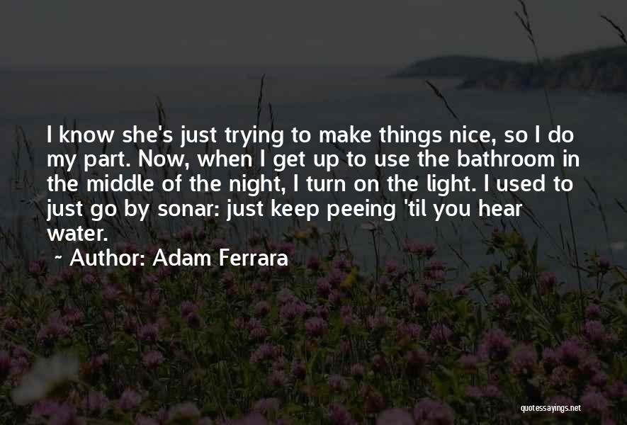 Adam Ferrara Quotes: I Know She's Just Trying To Make Things Nice, So I Do My Part. Now, When I Get Up To