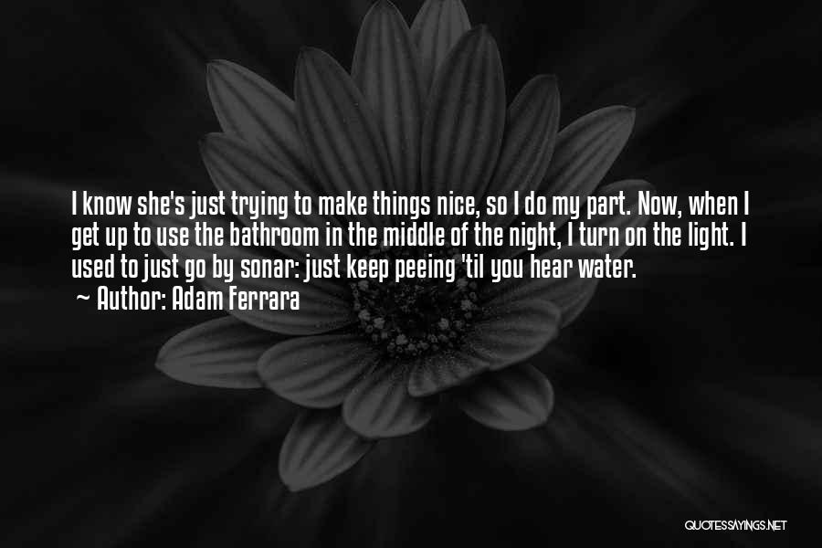 Adam Ferrara Quotes: I Know She's Just Trying To Make Things Nice, So I Do My Part. Now, When I Get Up To