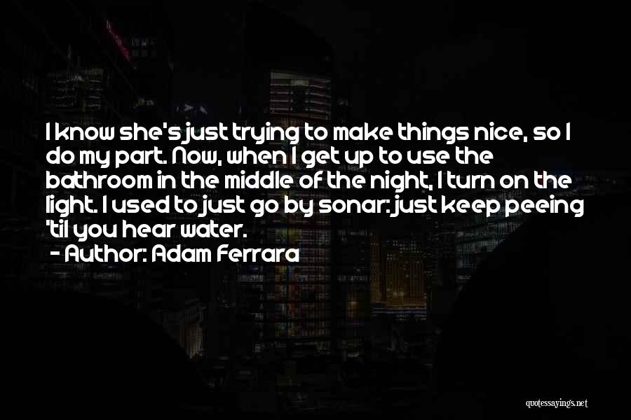 Adam Ferrara Quotes: I Know She's Just Trying To Make Things Nice, So I Do My Part. Now, When I Get Up To