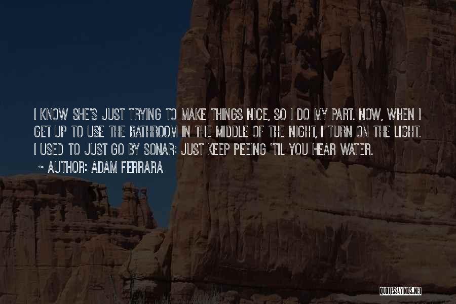 Adam Ferrara Quotes: I Know She's Just Trying To Make Things Nice, So I Do My Part. Now, When I Get Up To
