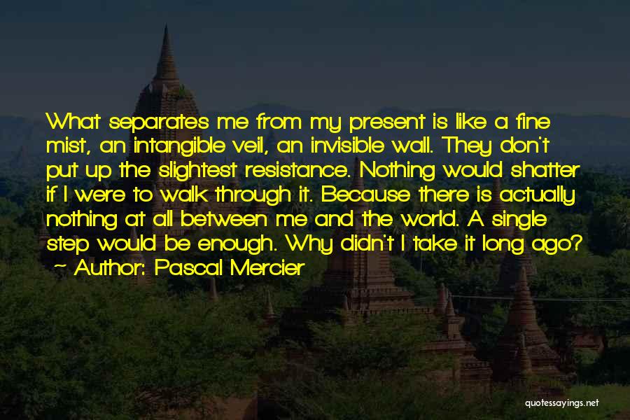 Pascal Mercier Quotes: What Separates Me From My Present Is Like A Fine Mist, An Intangible Veil, An Invisible Wall. They Don't Put