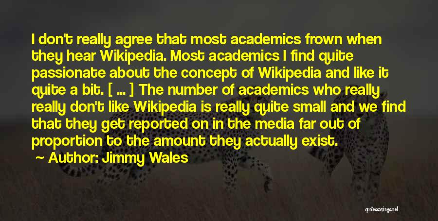 Jimmy Wales Quotes: I Don't Really Agree That Most Academics Frown When They Hear Wikipedia. Most Academics I Find Quite Passionate About The