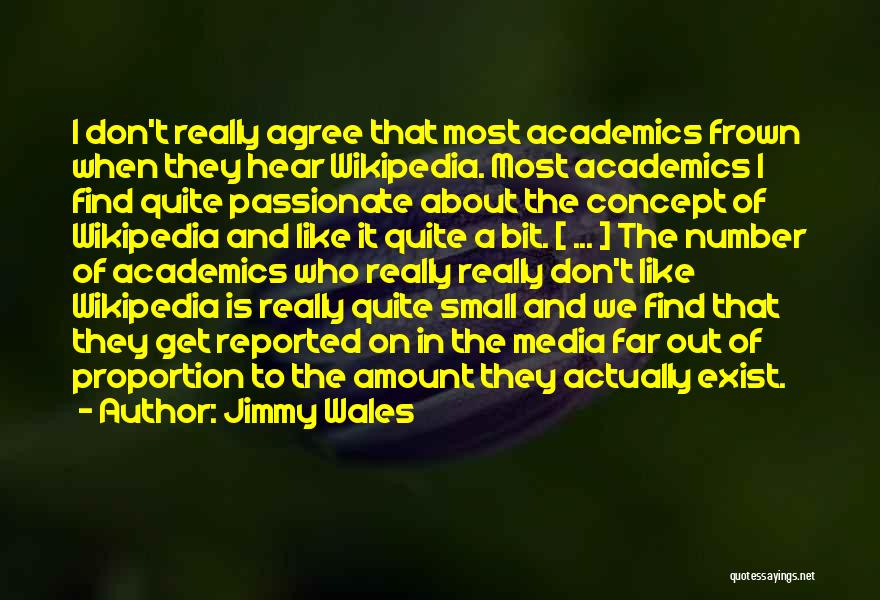 Jimmy Wales Quotes: I Don't Really Agree That Most Academics Frown When They Hear Wikipedia. Most Academics I Find Quite Passionate About The