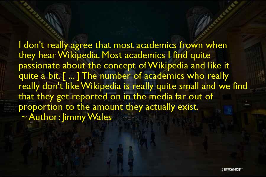 Jimmy Wales Quotes: I Don't Really Agree That Most Academics Frown When They Hear Wikipedia. Most Academics I Find Quite Passionate About The