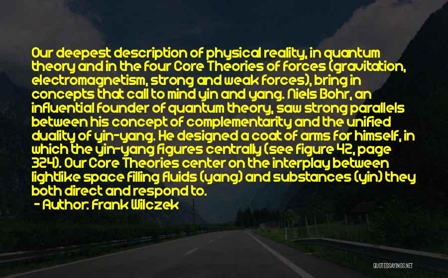 Frank Wilczek Quotes: Our Deepest Description Of Physical Reality, In Quantum Theory And In The Four Core Theories Of Forces (gravitation, Electromagnetism, Strong