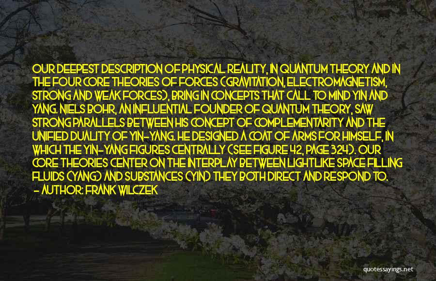 Frank Wilczek Quotes: Our Deepest Description Of Physical Reality, In Quantum Theory And In The Four Core Theories Of Forces (gravitation, Electromagnetism, Strong