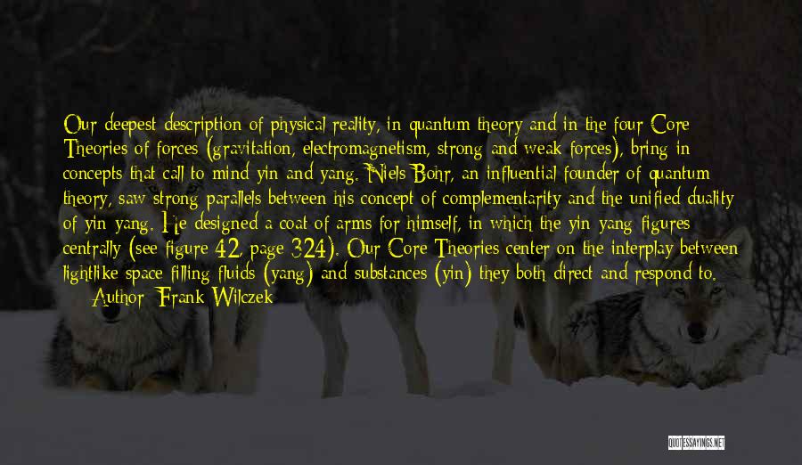 Frank Wilczek Quotes: Our Deepest Description Of Physical Reality, In Quantum Theory And In The Four Core Theories Of Forces (gravitation, Electromagnetism, Strong