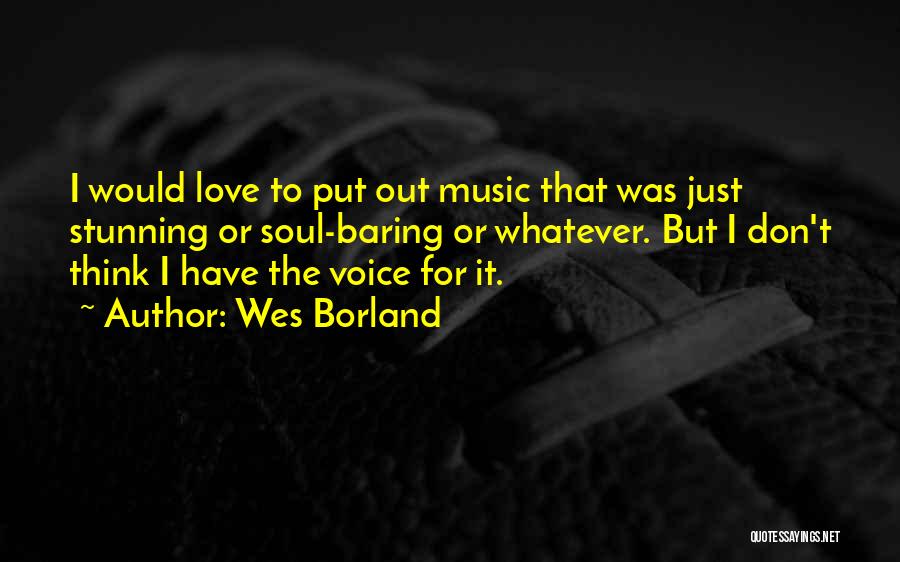 Wes Borland Quotes: I Would Love To Put Out Music That Was Just Stunning Or Soul-baring Or Whatever. But I Don't Think I