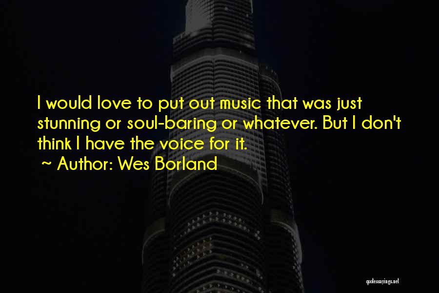 Wes Borland Quotes: I Would Love To Put Out Music That Was Just Stunning Or Soul-baring Or Whatever. But I Don't Think I