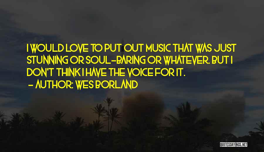 Wes Borland Quotes: I Would Love To Put Out Music That Was Just Stunning Or Soul-baring Or Whatever. But I Don't Think I