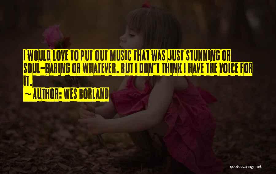 Wes Borland Quotes: I Would Love To Put Out Music That Was Just Stunning Or Soul-baring Or Whatever. But I Don't Think I