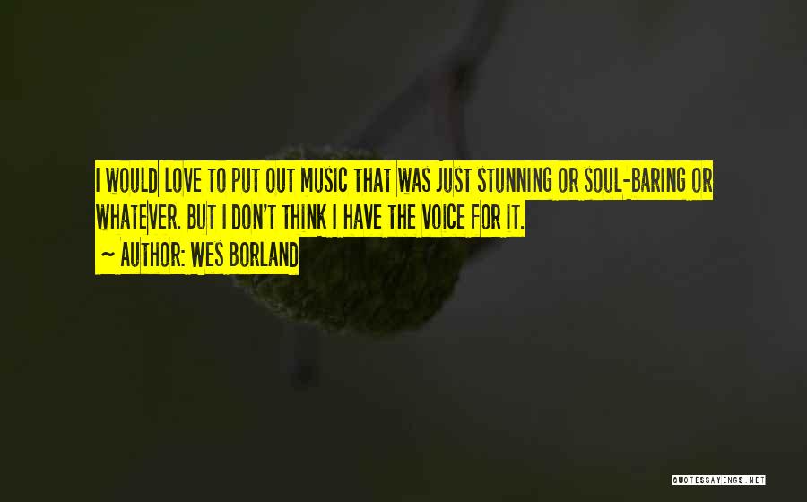 Wes Borland Quotes: I Would Love To Put Out Music That Was Just Stunning Or Soul-baring Or Whatever. But I Don't Think I