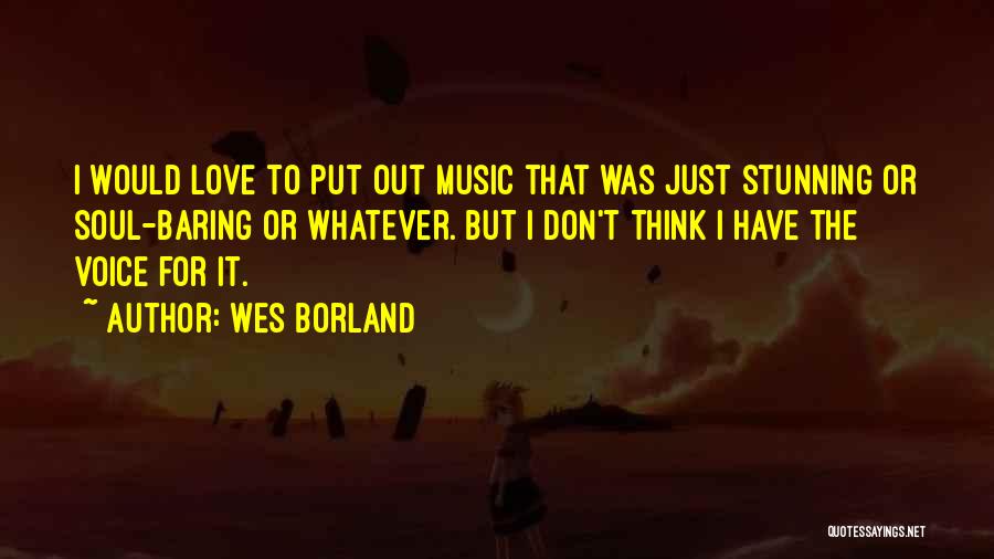 Wes Borland Quotes: I Would Love To Put Out Music That Was Just Stunning Or Soul-baring Or Whatever. But I Don't Think I