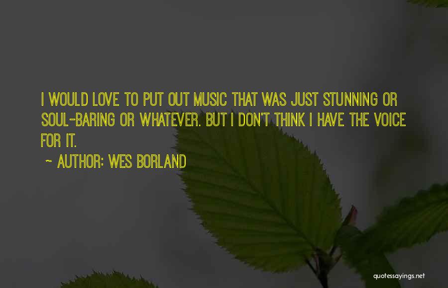 Wes Borland Quotes: I Would Love To Put Out Music That Was Just Stunning Or Soul-baring Or Whatever. But I Don't Think I