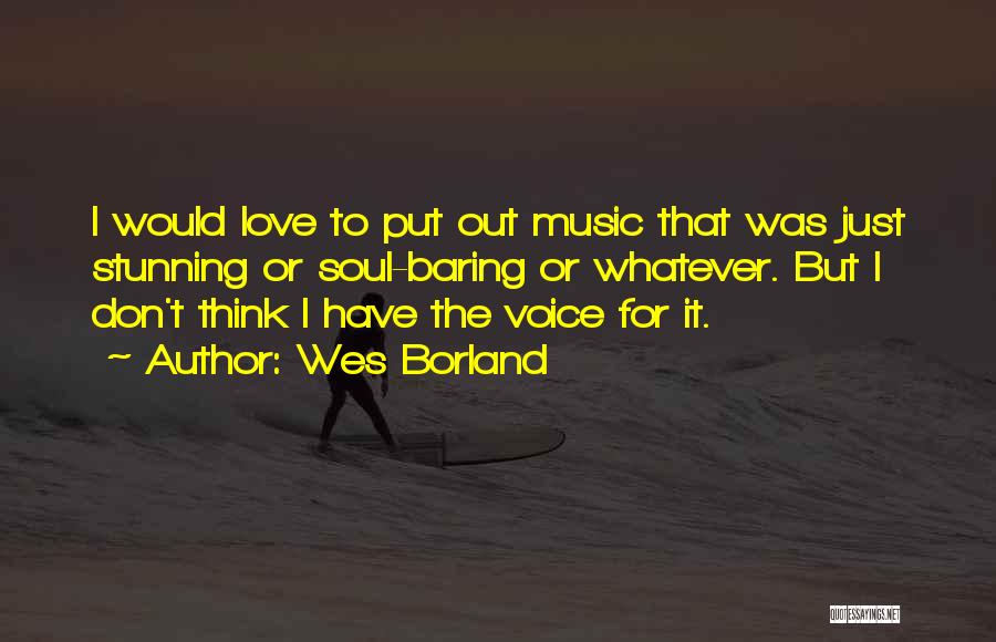 Wes Borland Quotes: I Would Love To Put Out Music That Was Just Stunning Or Soul-baring Or Whatever. But I Don't Think I