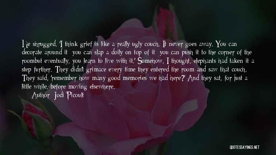 Jodi Picoult Quotes: He Shrugged. 'i Think Grief Is Like A Really Ugly Couch. It Never Goes Away. You Can Decorate Around It;