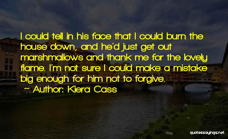 Kiera Cass Quotes: I Could Tell In His Face That I Could Burn The House Down, And He'd Just Get Out Marshmallows And