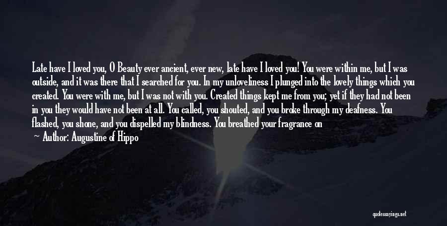 Augustine Of Hippo Quotes: Late Have I Loved You, O Beauty Ever Ancient, Ever New, Late Have I Loved You! You Were Within Me,