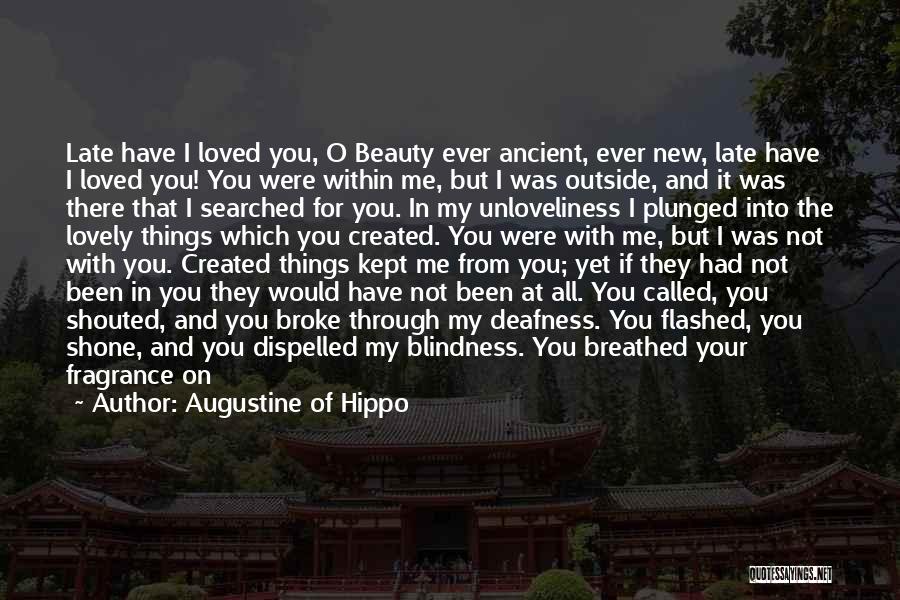 Augustine Of Hippo Quotes: Late Have I Loved You, O Beauty Ever Ancient, Ever New, Late Have I Loved You! You Were Within Me,
