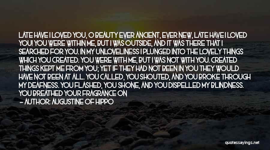 Augustine Of Hippo Quotes: Late Have I Loved You, O Beauty Ever Ancient, Ever New, Late Have I Loved You! You Were Within Me,