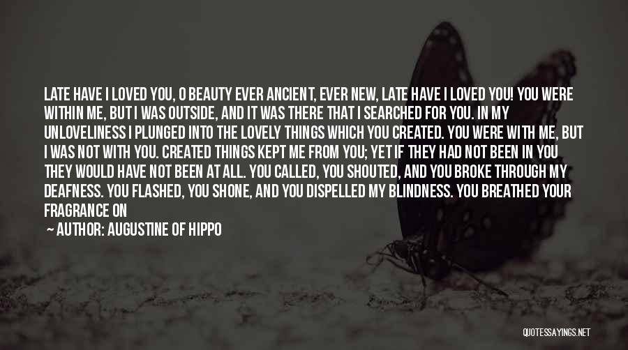 Augustine Of Hippo Quotes: Late Have I Loved You, O Beauty Ever Ancient, Ever New, Late Have I Loved You! You Were Within Me,