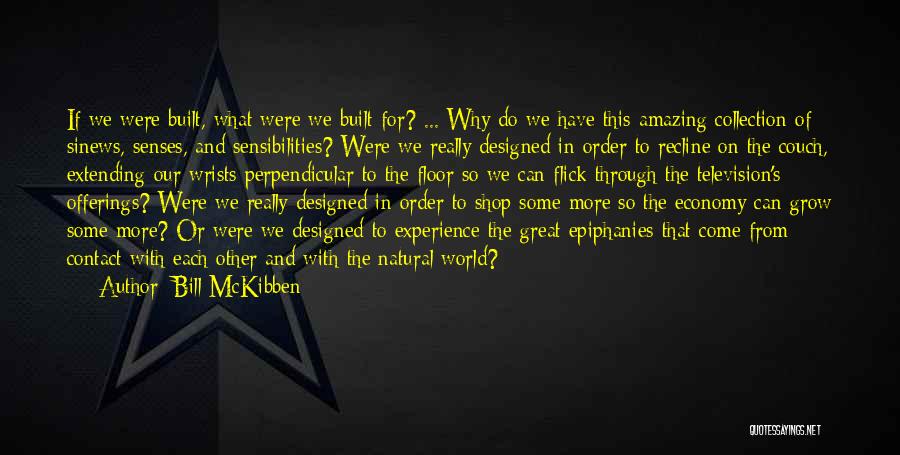 Bill McKibben Quotes: If We Were Built, What Were We Built For? ... Why Do We Have This Amazing Collection Of Sinews, Senses,