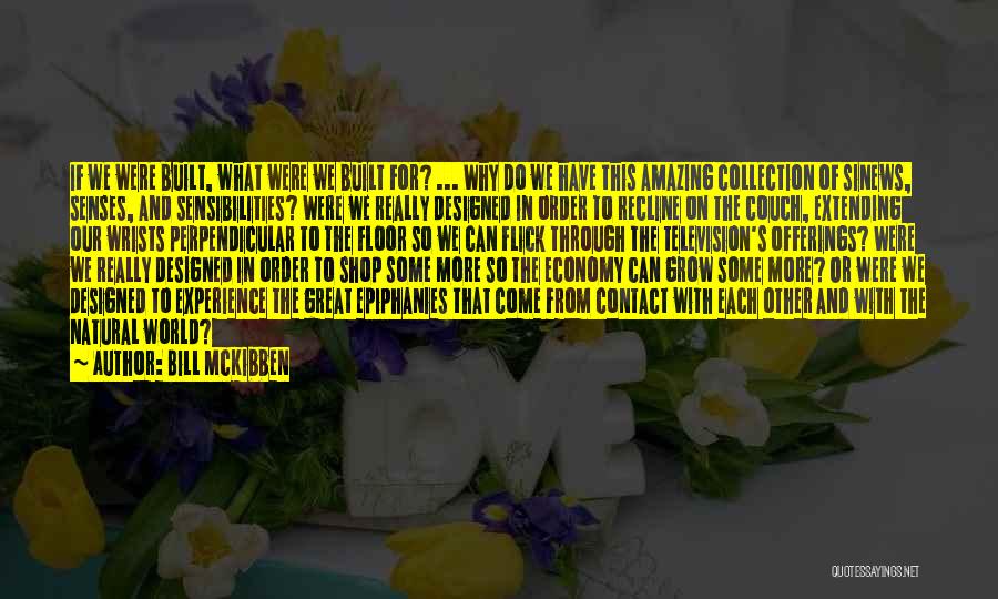 Bill McKibben Quotes: If We Were Built, What Were We Built For? ... Why Do We Have This Amazing Collection Of Sinews, Senses,