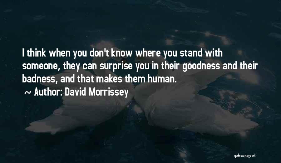 David Morrissey Quotes: I Think When You Don't Know Where You Stand With Someone, They Can Surprise You In Their Goodness And Their