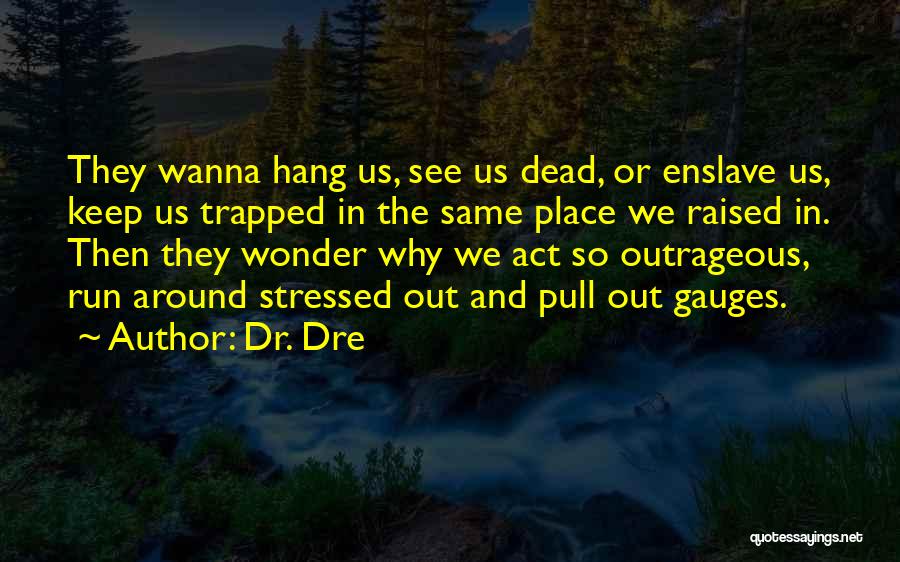 Dr. Dre Quotes: They Wanna Hang Us, See Us Dead, Or Enslave Us, Keep Us Trapped In The Same Place We Raised In.