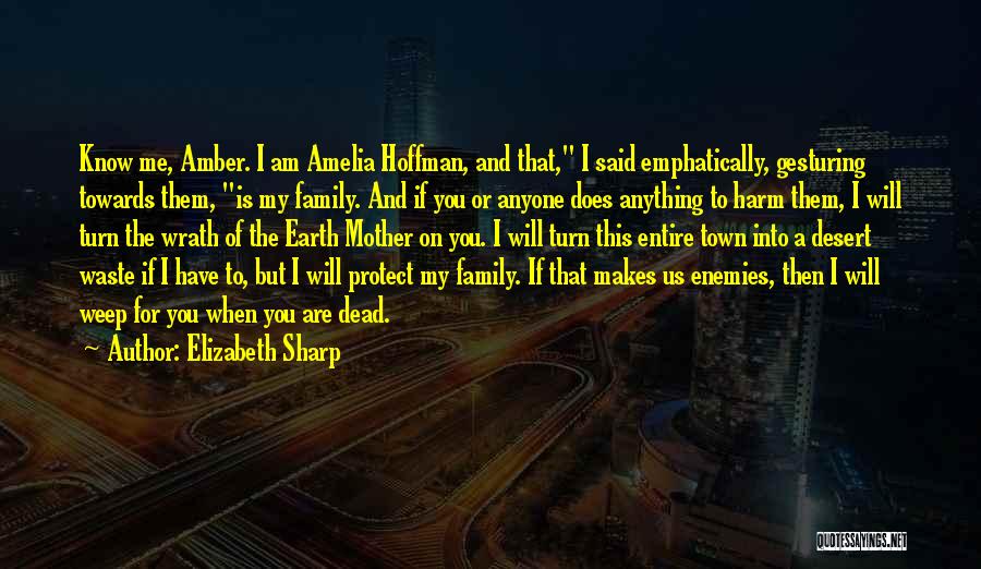 Elizabeth Sharp Quotes: Know Me, Amber. I Am Amelia Hoffman, And That, I Said Emphatically, Gesturing Towards Them, Is My Family. And If