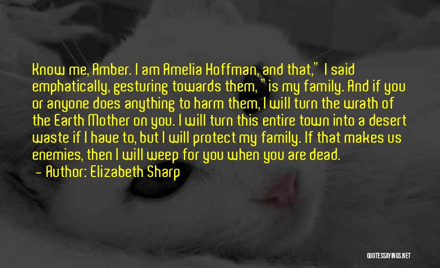 Elizabeth Sharp Quotes: Know Me, Amber. I Am Amelia Hoffman, And That, I Said Emphatically, Gesturing Towards Them, Is My Family. And If