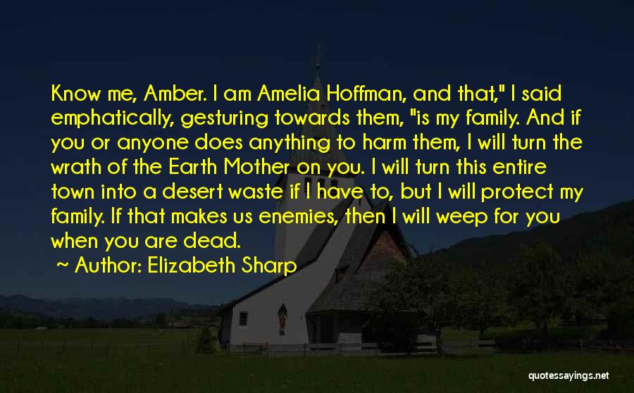 Elizabeth Sharp Quotes: Know Me, Amber. I Am Amelia Hoffman, And That, I Said Emphatically, Gesturing Towards Them, Is My Family. And If