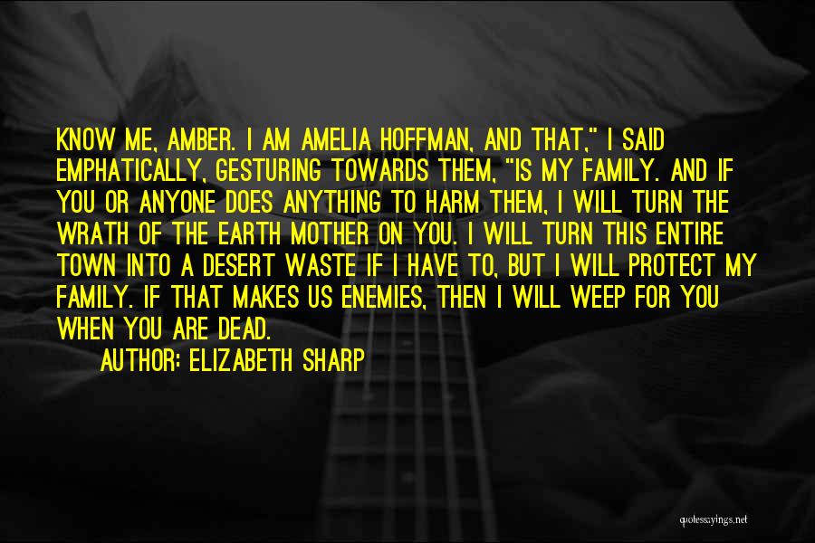 Elizabeth Sharp Quotes: Know Me, Amber. I Am Amelia Hoffman, And That, I Said Emphatically, Gesturing Towards Them, Is My Family. And If