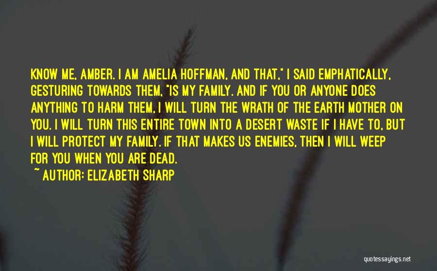 Elizabeth Sharp Quotes: Know Me, Amber. I Am Amelia Hoffman, And That, I Said Emphatically, Gesturing Towards Them, Is My Family. And If