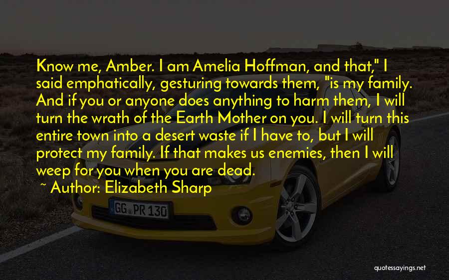 Elizabeth Sharp Quotes: Know Me, Amber. I Am Amelia Hoffman, And That, I Said Emphatically, Gesturing Towards Them, Is My Family. And If